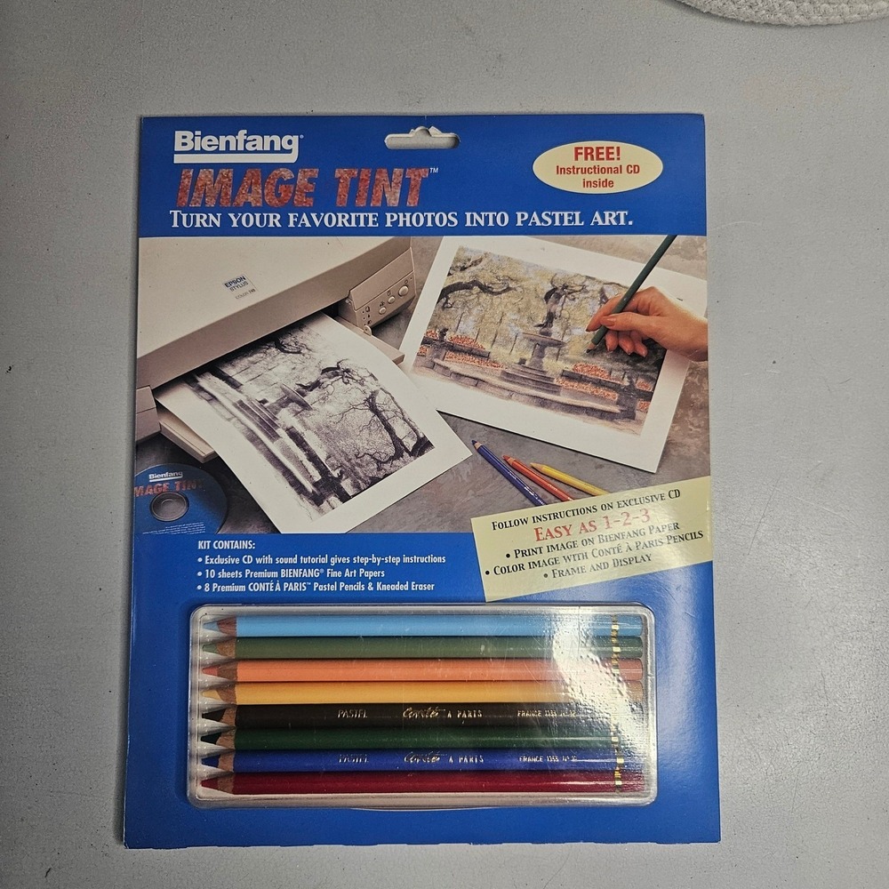 Bienfang Image Tint Kit Conte a Paris Pastel Pencils Fine Art Paper and CD New